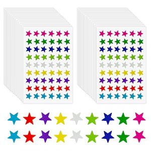 1620 Pcs Autocollants Étoiles, 9 Couleurs Autocollants Étoiles pour Tableau de Récompenses Petits Autocollants Étoiles en Feuille Autocollants Étoiles Dorées pour Cartes DIY (1.3cm/0.51in) (REEKNOKOL FR, neuf)