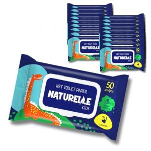 NATURELLE Kids Papier Toilette Humide pour Enfant (1000 unit&eacute;s) &ndash; Lingettes WC Jetables &ndash; Hygi&egrave;ne Douce et Pratique &ndash; Lot 20 x 50 Lingettes (West Distrib, neuf)