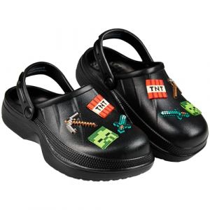 Minecraft Sabots Enfant Chaussures Gar&ccedil;on et Fille &Eacute;t&eacute; avec ou sans Charms Bride au Talon Jardin Plage Cadeau Enfant (Noir, 38/39 EU) (Get Trend., neuf)