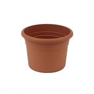 greemotion Pot de fleurs rond en plastique &Oslash; 20cm 2L - Pot pour plantes ext&eacute;rieures et int&eacute;rieures - Pot de jardin couleur terre cuite (ReWu, neuf)
