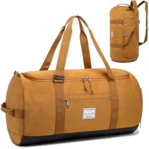 TAIHOYIN Sac de Sport Homme 60L 2 en 1 - Sac &agrave; Dos ou Sac &agrave; Main, Grand Sac de Voyage Imperm&eacute;able avec Compartiment &agrave; Chaussures Sacs Weekend Femme, Marron (Guangzhou Anne leather goods Co., Ltd, neuf)