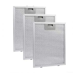 Lot de 3 filtres à graisse en maille métallique, filtres en aluminium pour hotte aspirante, Filtre à graisse métallique pour hotte aspirante de cuisine Argenté, 310 x 250 x 9 mm (EasyByMall, neuf)
