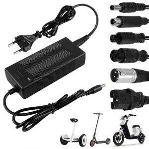 Chargeur Trotinette Electrique: 42V 2A Chargeur Hoverboard avec 6 Connecteurs, Chargeur Trotinette Batterie 36V pour Scooter Électrique, Hoverboard, Monocycle, Planche à Dérive, Xiaomi M365 Pro 2 (CEANNA, neuf)