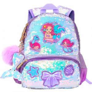 Sac A Dos Fille Sirene Paillettes, Cartable Enfant Maternelle Mignon, Sac Ecole Fille Primaire Mode, Petites Backpack Pr&eacute;scolaire pour Scolaire Garderie Ecole, Cadeau pour Rentree Scolaire P&acirc;ques Noel (4-Pejiijar Direct, neuf)