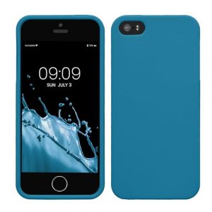kwmobile Housse Compatible avec Apple iPhone SE (1.Gen 2016) / iPhone 5 / iPhone 5S Coque - Housse de t&eacute;l&eacute;phone Protection Souple en Silicone - Bleu Vif (SX-Commerce, neuf)