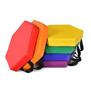 DREAMADE Lot de 6 Coussins de Chaise pour Enfant, Coussins de Sol Multicolores avec Poignées, Convient aux Jardins d'enfants,Terrains de Jeux,Loisirs Intérieurs et Extérieurs, 38X38CM (Hexagone) (DREAMADE, neuf)