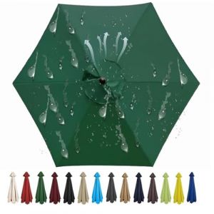ZGantrix Housse de Rechange pour Parasol 200cm 250cm 270cm 300cm Toile Parasol d'extérieur À 6 Baleines Auvent de Rechange pour Parasol de Terrasse Tissu de Polyester(L47,3.0M 9.8ft/6 Ribs) (YEYE-SHOP, neuf)