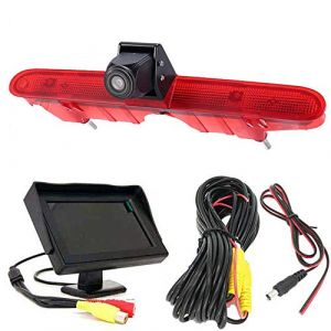 HD Haut Lampe Frein lumi&egrave;re Vue arri&egrave;re Cam&eacute;ra de recul Peut Ajuster l'angle Vision Nocturne Infrarouge pour Peugeot Partner 2 Tepee Rifter/Citroen Berlingo B9 Kasten (Cam&eacute;ra de recul+4.3'' Moniteur) (jojono, neuf)