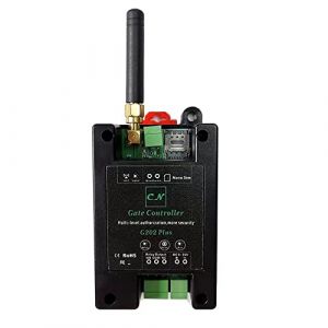 LAOJIA Ouvre-Porte GSM Interrupteur de Relais Marche/arr&ecirc;t &agrave; Distance acc&egrave;s de Porte &agrave; Distance ouvre-Porte sans Fil par Appel Gratuit Commande SMS,R&eacute;cepteur Portail GSM 3G 4G Noir (minimin, neuf)