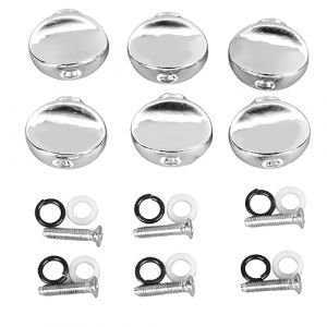 Boutons de Réglage de Guitare en Métal, 6 Pièces, Boutons de Réglage de Guitare Acoustique et électrique, Cheville de Réglage de Tête de Machine (Argent) (Blurte, neuf)