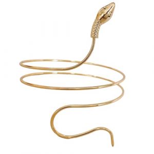 LIFKOME Bracelet Manchette Serpent En Alliage Dor&eacute;, Bijoux De Bras Serpent, Brassard Ouvert Pour Femmes, Accessoire Mode Soir&eacute;e Et F&ecirc;te, Taille Unique (Yaeerang, neuf)