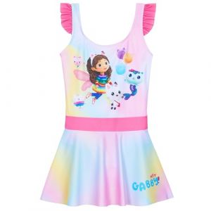 Get Trend Gabby&rsquo;s Dollhouse Maillot de Bain Fille 1 Pieces Confortable Maillot Bain Jupette Ado pour Piscine Plage Cadeau Fille (7-8 Ans, Multi Gabby&rsquo;s Dollhouse) (Get Trend., neuf)