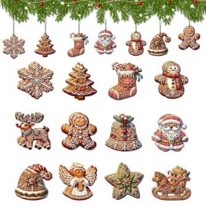 KASESSS 24 Pi&egrave;ces Decoration Noel Sapin en Bois, Decoration Sapin de Noel, Deco Sapin de Noel, D&eacute;coration Sapin de Noel, Deco Noel Sapin, Cerf Flocons &Eacute;toiles Decoration Noel Bois pour DIY F&ecirc;te (KASESSS, neuf)