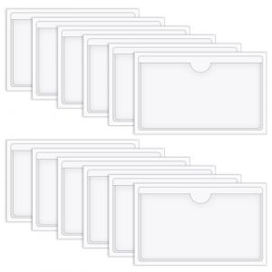 Vicloon Pochettes Adhésive Transparente, 12Pcs Pochette Autocollante, Poches pour Cartes de Visite Autocollantes Ouvertes Sur Le Côté pour Permis de Stationnement Carte de Visite Permis de Conduire (BEST-SELLER5, neuf)