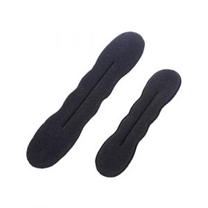 2 pièces Hair Bun Maker, Hair Women Styler Magic Magic Foam Sponge Donut Maker Ponytail Bun Tie Clip Clip Clip Black (1 Grand + 1 Small) (CIXIANlichuanShiBaiHuoYouXianGongSi, neuf)
