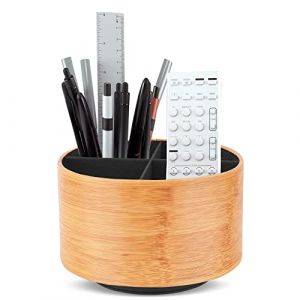 Czzmy Rotation range télécommande,Circulaire Support de télécommande en PU Cuir avec 4 Compartiments,Organisateur de bureau multifonction pour TV telecommande,Lunettes,Crayons(1-Couleur beige) (guangzhouchuanzhizhumaoyiyouxiangongsi, neuf)