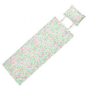 GORGECRAFT Chaise Longue de Plage en Toile 141x43cm Tissu Imprimé de Remplacement de Chaise de Patio,Toile de Transat Pliante D'Extérieur avec Oreiller pour Inclinable Bain de Soleil Jardin,Rose Vert (GORGECRAFT FR, neuf)