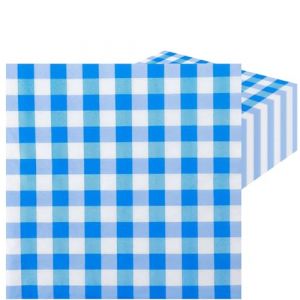 LOCCY Lot de 40 Serviette Papier, 33x33cm Serviette Papier Fleur Serviettes Papier Vichy Serviettes de Jetables Décoration de Table pour Mariages, Communions, Anniversaires, Noël (Vichy Bleu) (LOCCY CHIU, neuf)