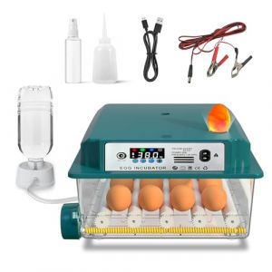 Couveuse oeuf automatique pour œufs de volailles, incubateur oeuf automatique avec retournement automatique des œufs et ajout automatique d'eau avec bougie à œufs, incubateur de 12 à 16 œufs (XXWX, neuf)