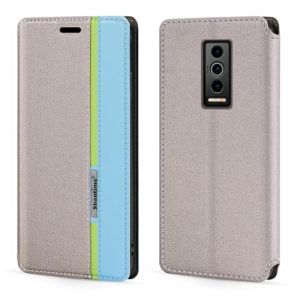 Coque &agrave; Rabat en Cuir PU Bicolore avec Fermeture Magn&eacute;tique Invisible Compatible avec Doogee Blade 10 Pro, &Eacute;tui &Eacute;l&eacute;gant et Protecteur (Gris) (Shantime, neuf)