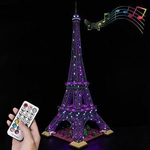 Hosdiy Upgrade Jeu de Lumi&egrave;re - T&eacute;l&eacute;commande Sons Kit d'&eacute;clairage &agrave; LED Compatible avec Lego Tour-Eiffel-10307 Mod&egrave;le (Seul Lumi&egrave;re, sans Mod&egrave;le) (Lestem, neuf)