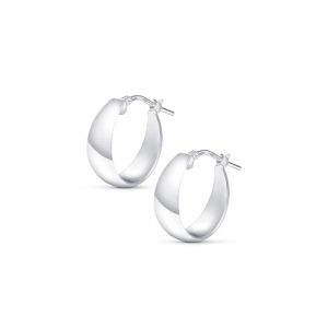 Amberta Boucles d'Oreilles Cr&eacute;oles &Eacute;paisses en Argent Sterling 925 pour Femme: Boucles d'Oreilles Cr&eacute;oles Larges en Argent 15 mm (Amberta, neuf)