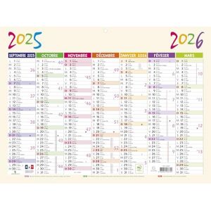 Exacompta 34380E - Calendrier Pep's - 29,5 x 22 cm - Septembre 2025/2026 - Coloris beige (Stock Bureau Maison Bien-&ecirc;tre, neuf)