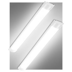 Bellanny Lot de 2 R&eacute;glette LED &eacute;tanche 90CM, Plafonnier Exterieur LED 30W 3600LM Blanc Froid 6500K, Neon Tube LED Aluminium et PC Luminaire pour Bureau, Entrep&ocirc;t, Garage, Sous-sol, Atelier. (yeartime, neuf)