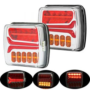 DUARKGUARD Feux Arri&egrave;re de Remorques LED 12/24V 2pcs &Eacute;clairage de Caravane V&eacute;hicules Agricole Remorque,Feux Arriere led pour Remorque,Marque E,LED Indicateur &Eacute;clairage Etanche Tracteur Homologu&eacute; (DARKGUARD, neuf)