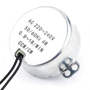 TOPINCN Moteur Synchrone de Micro-Ondes Electrique Adapté au Moteur de Table Remplacement Plateau Tournante de Moteur de Synchron Rond 4W CW/CCW 220-240V(0.8-1RPM) (sanurety, neuf)