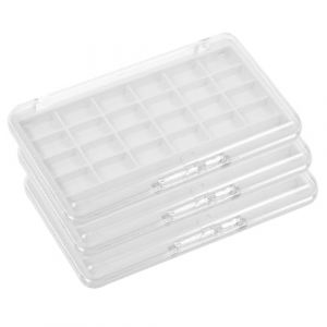 Housoutil Palette de Maquillage Vide 24 Compartiments en Plastique Transparent Blanc Lot de 3 Palettes Rechargeables pour Fards &agrave; Paupi&egrave;res et Blush Organisateur Compact pour Voyage et (Entertainment First, neuf)