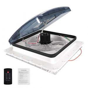 Hlieeosfcn Ventilateur de toit Caravane, pour Camping Car 40 x 40 Cm Lucarne,Toit ouvrant avec télécommande et capteur de pluie, 3 Vitesses Réglables (YONCHAZH, neuf)