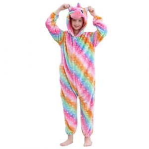 HAHASHOW Combinaison Pyjama Enfant Grenouillère Surpyjama Enfants Cosplay Cartoon Animaux à Capuche Unisexe Grenouillères Vêtements de Nuit Garcon Fille 11-12 Ans, Couleur (BabyHome Supply, neuf)