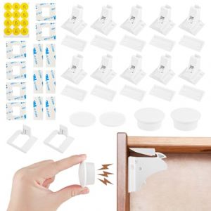 S&eacute;curit&eacute; B&eacute;b&eacute; Placard Bloque Porte, 10 Serrures + 2 Cl&eacute;s Enfant Magn&eacute;tique Cabinet de S&eacute;curit&eacute;, Serrure Magn&eacute;tique Invisible Pour S&eacute;curit&eacute; Enfant, S&eacute;curit&eacute; Enfant Tiroir Armoires Verrous (KONSTANTINA LIMITED, neuf)