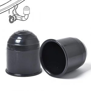 Moollyfox 2 Pi&egrave;ces Cache Boule Attelage, Universel 50mm Capuchon de Protection de Boule d'attache Remorque Voiture, Prot&egrave;ge Boule d'Attelage en Plastique, Barre de Remorquage Boule Attelage, Noir (yanxingcoltd, neuf)