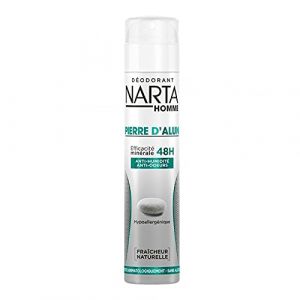 Narta Homme Spray Déodorant Pierre d’Alun Efficacité 48h Fraîcheur Naturelle 200ml (lot de 4) (MF ECOM NETWORK, neuf)