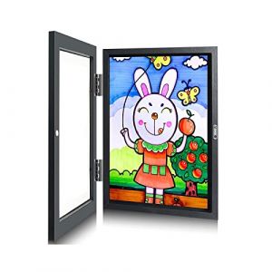DMKYDM Cadre Photo A4, Cadre Pliant pour Dessins Acrylique Pliable à Remplir, pour Afficher ou Suspendre les Oeuvres d'Art de Vos Enfants 1 pièce, noir (ISNFSD, neuf)