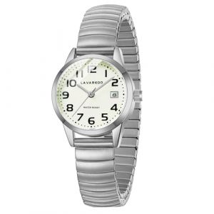 Timever Montre à Quartz analogique pour Femme avec Bracelet Extensible en Acier Inoxydable,Date,Étanche 3 ATM,Gros Chiffres,Idée de Cadeau pour Dames et Amie (lingzhongkeji, neuf)