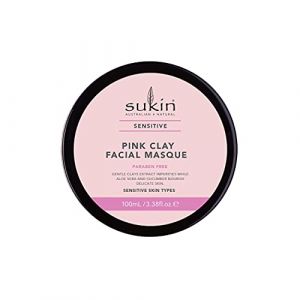 Sukin Masque facial sensible à l'argile rose 100 ml, élimine les impuretés et laisse la peau claire et éclatante, avec argile rose, aloe vera et concombre, pour le visage et le cou, végétalien (Ecommerce Training 1, neuf)