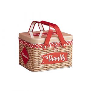 DOTBUY-SHOP Boite Metal Boite a Biscuit Boite Metallique avec Couvercle Petite Boite Metal Portable Boîte à Biscuits de Pâques pour Cadeau, Biscuits, Bonbons (Lot de 1,Rouge) (DOTDOT SHOP, neuf)