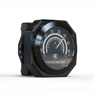 Jauge de thermom&egrave;tre de guidon de moto, Baceyong jauge de temp&eacute;rature en alliage lumineux &eacute;tanche, Compatible avec Yamaha Kawasaki Suzuki Honda, pointeur fluorescent visible la nuit thermom&egrave;tre (Baceyong, neuf)