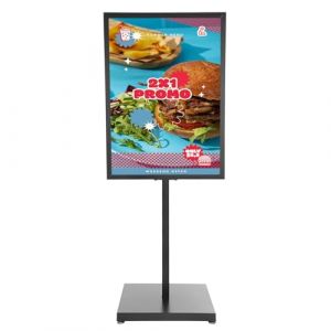 GAOUSD Porte affiche porte menu restaurant exterieur porte affiche sur pied panneau d'affichage Présentoir sur pied,Pour centres commerciaux, supermarchés, restaurants, hôtels(noir) (YALBOBIA, neuf)