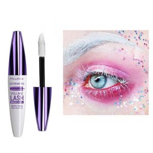 Mascara télescopique violet 5D pour les yeux,Imperméable à l'eau,Longue durée,Effet bouclé,Mascara anti,clump,Effet faux cils,Utilisation pour cosplay (Tuyau blanc - Blanc) (BENstore, neuf)