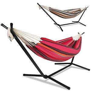ib style&reg;Kalani Hamac de Jardin | avec Cadre | Capacit&eacute; de Charge: 200kg | 2 Couleurs diff&eacute;rentes | Rouge (ib-style GmbH, neuf)