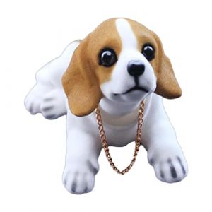 Rurunklee Auto Aimable Chien Figurine Bouge la Tête Wobble Head Hocher Tête Jouet Tableau de Bord Décoration Chien en Hochant Tête Intérieur de Voiture Décoration (zhrnfm, neuf)