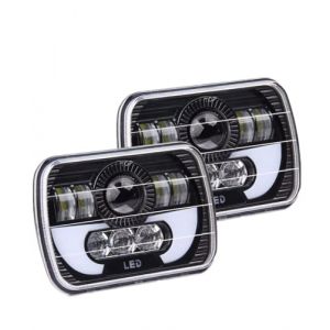GZLMMY 1 paire 300W 30000 lumens LED phare avant étanche lumière de travail noir rectangulaire 5 "x 7" 6"x7 "ampoules de rechange pour camion hors route Cherokee XJ avec feu de position (GZLMMY, neuf)