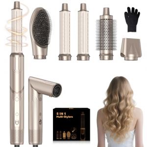 110000 U/Min Seche Cheveux Air Styler 5 en 1, 1400W Hair Styler Professionnel Multifonctionnel, Fer &agrave; Boucler &agrave; Air de 32 mm,Bouton Vent Froid,3 Temp&eacute;ratures,Pour Lisser, Boucler les Cheveux (Metis2023, neuf)