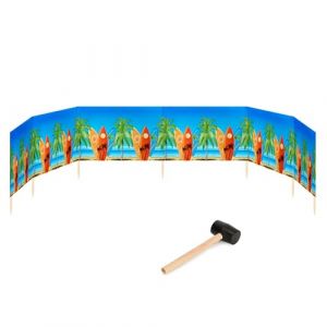 Garronda Paravent Plage Coupe-Vent Camping Brise-Vent avec Marteau en Caoutchouc 8 m GAEX001 (Planches de Surf, 8 m) (Hisert, neuf)