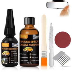 Allony Colle Retroviseur Int&eacute;rieur, M&eacute;tal et Verre Autocollant, Pour Tous Types de R&eacute;troviseurs de Voiture, 2 Pi&egrave;ces (SUQIAN, neuf)