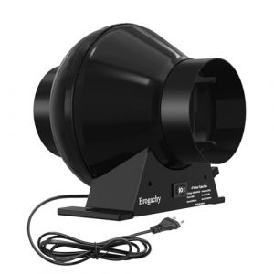 Brogachy 100mm Extracteur d'air Réglable, Ventilateur d'extraction 332 m³/h, extracteur d'air silencieux, Pour VMC Salle de Bain, Cuisine,Garage,tentes de culture,ventilation. (Brogachy FR, neuf)